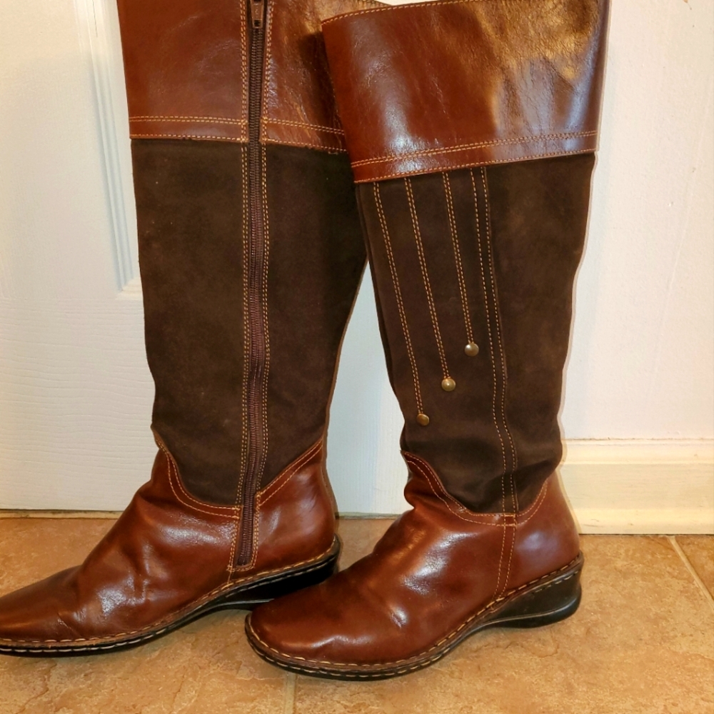 Brown Leather and Suede boots